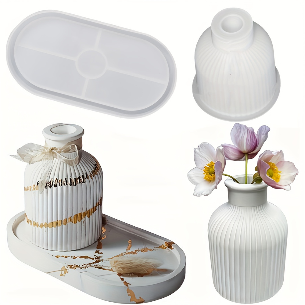 Florist Supply Vases - 1/2pcs Vase Tray Silicone Mold, Oval