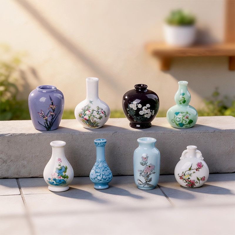 Florist Supply Vases - 8pcs Simulation Porcelain Resin Mini Vase