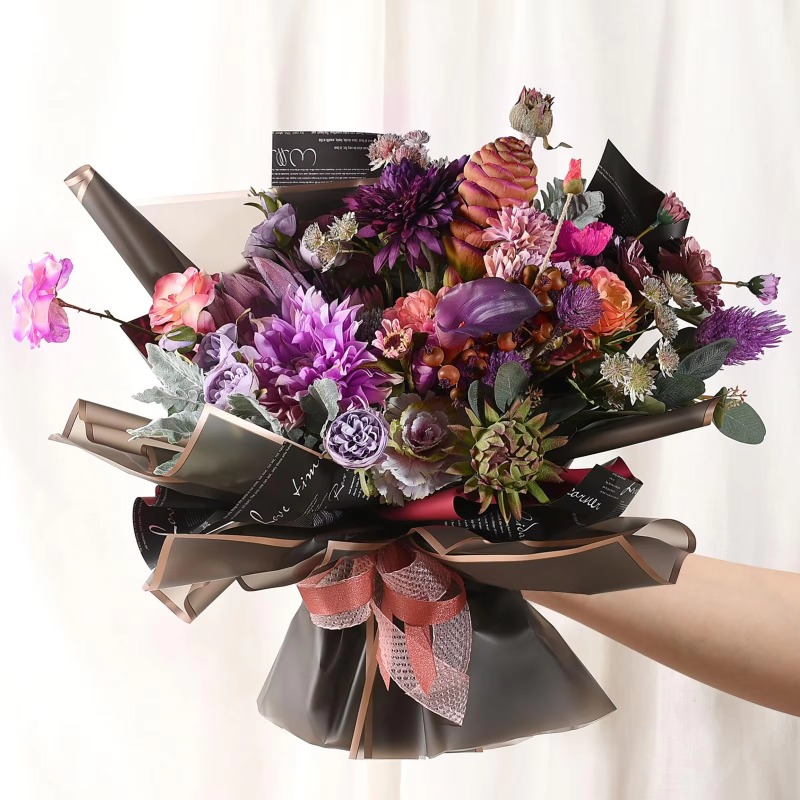 20 Sheets Black Flower Wrappin - Florist Flower Supply ulasan dan harga