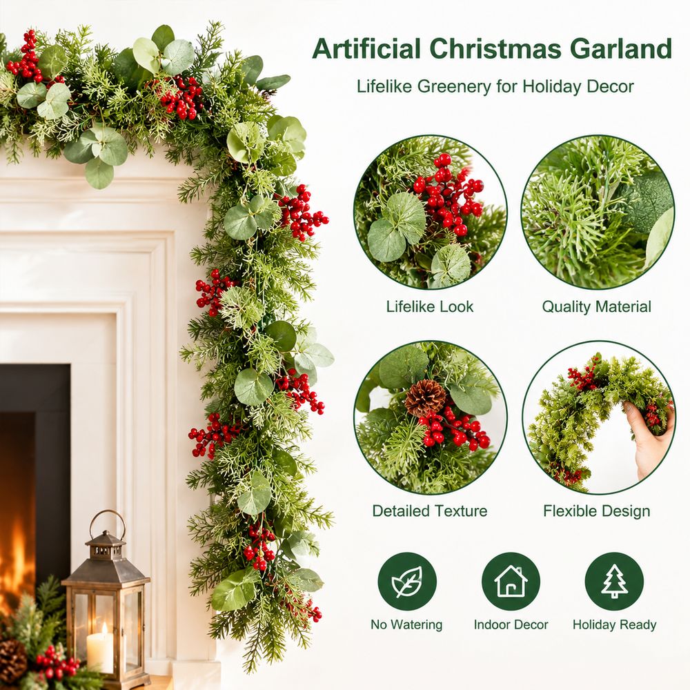 5.9-Foot Length Christmas Garl - Eucalyptus Preserved ulasan dan harga