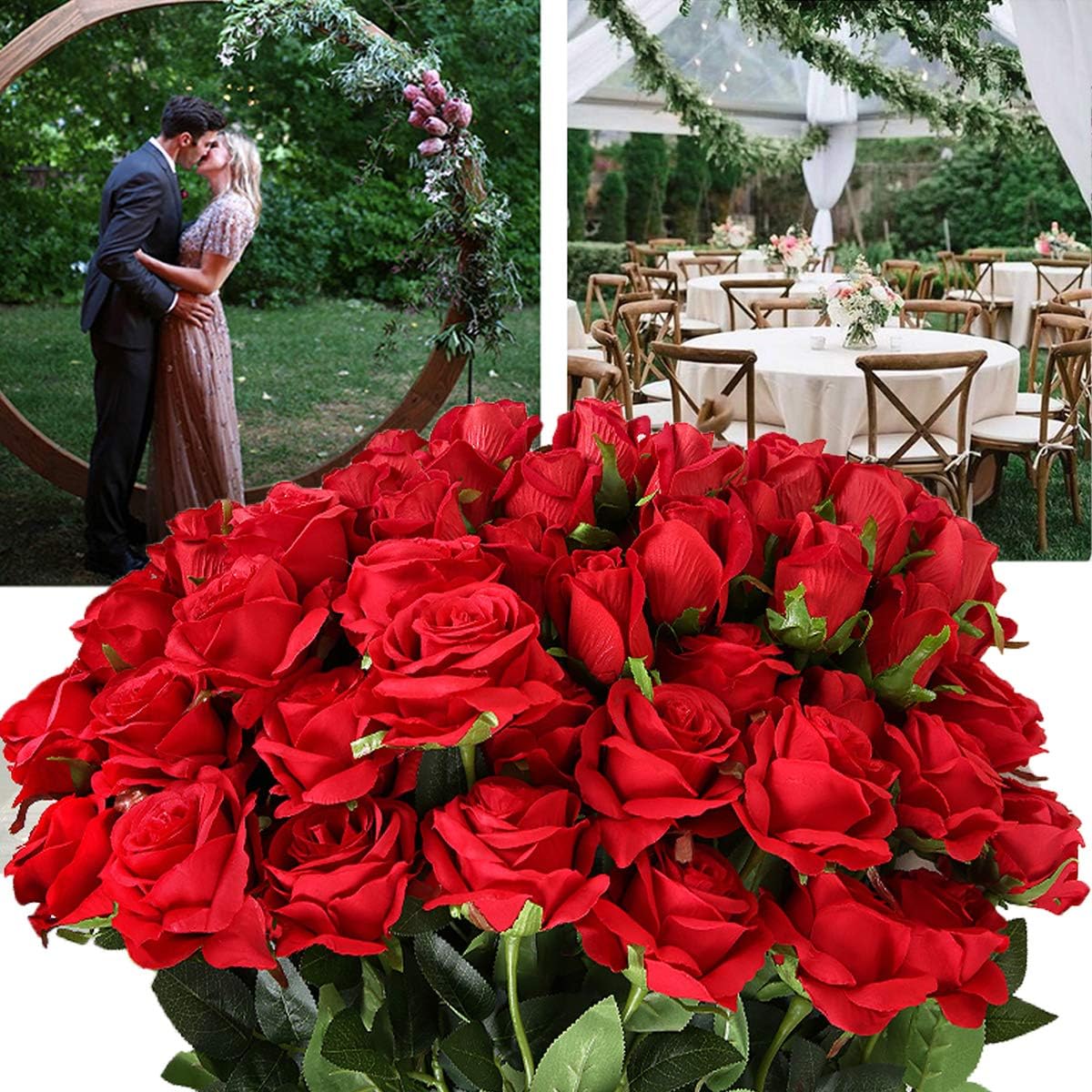 12 Pcs Artificial Red Roses Bo - Florist Supply Bulk ulasan dan harga