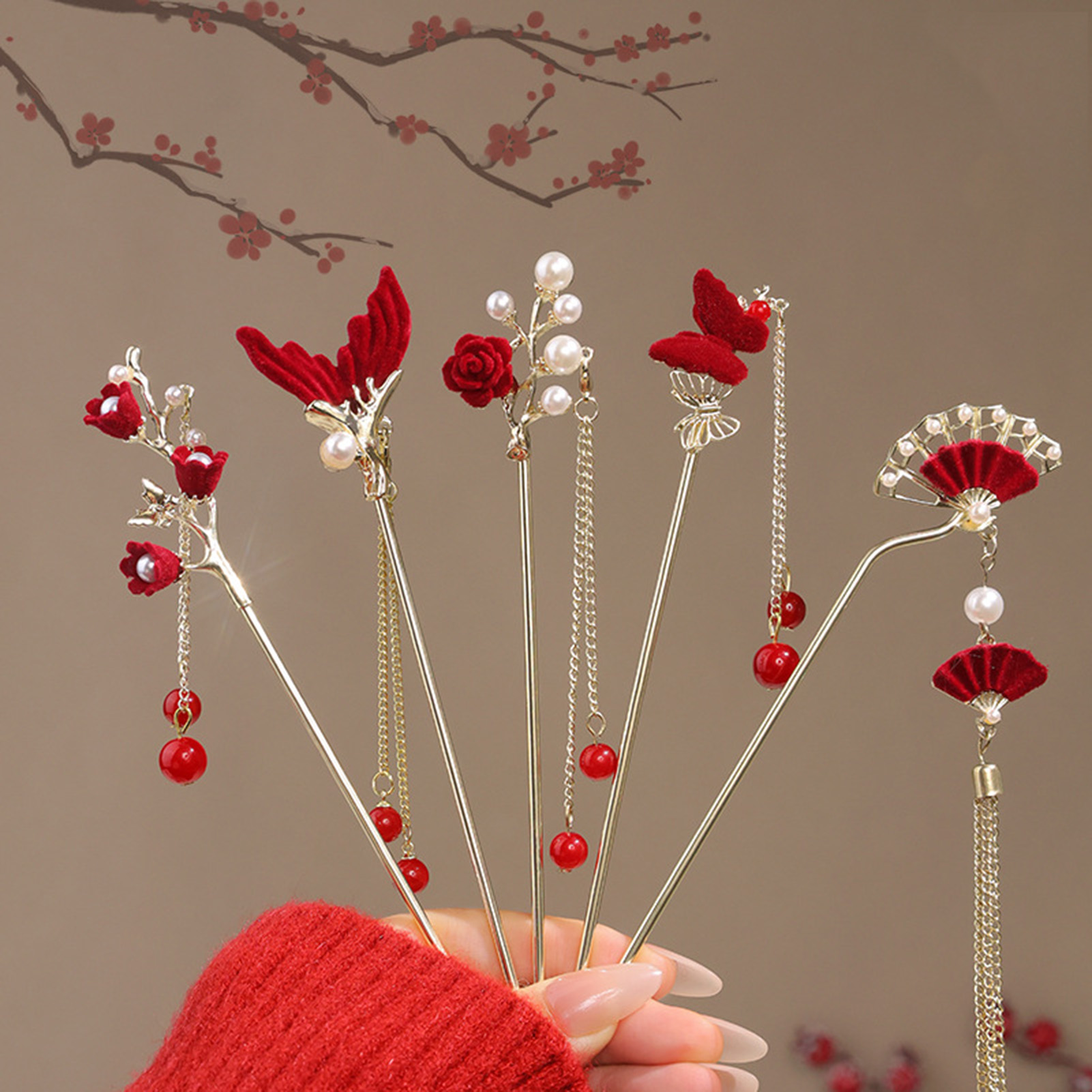 Chinese Style Rose Flower Hair - Supply Florist ulasan dan harga